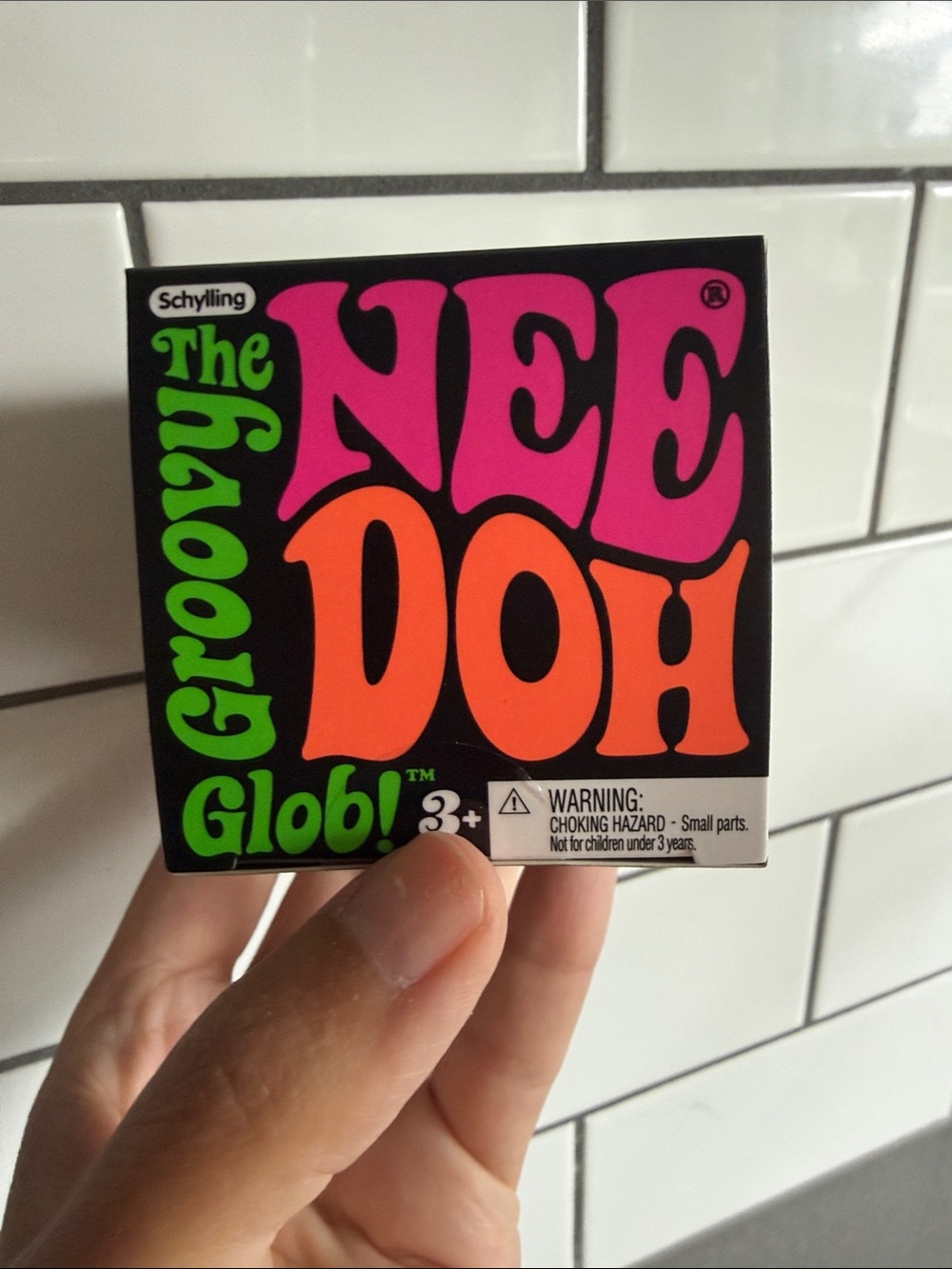 NEW IN BOX! Schylling The Nee Doh Groovy Glob! Neon Pink & Orange Box